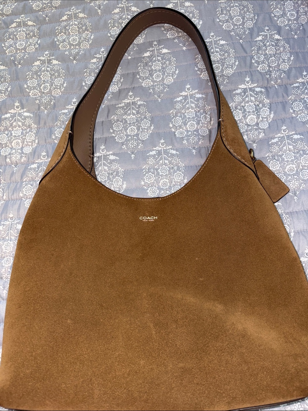 COACH Brown Suede Shoulder Hobo Bag